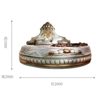 Lits de chambre à coucher pour adultes européens, taille Queen, style français moderne, double, luxe royal, lit rond victorien, ensemble complet de meubles italiens 6
