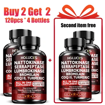 13-in-1 Nattokinase Supplement, with Lumbrokinase & CoQ10, Support Blood Circulation, Heart Health & Daily Energy for Adults 1