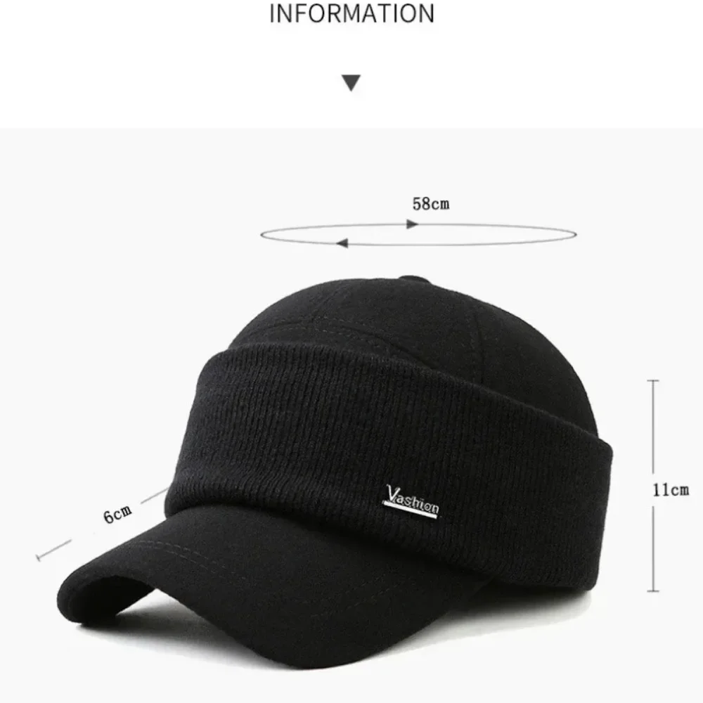 Winter Men Warm Hat Thick Baseball Caps for Men Earmuffs Hats Dad Hat Outdoor Windproof New Casual Sports Hat Snapback Cap