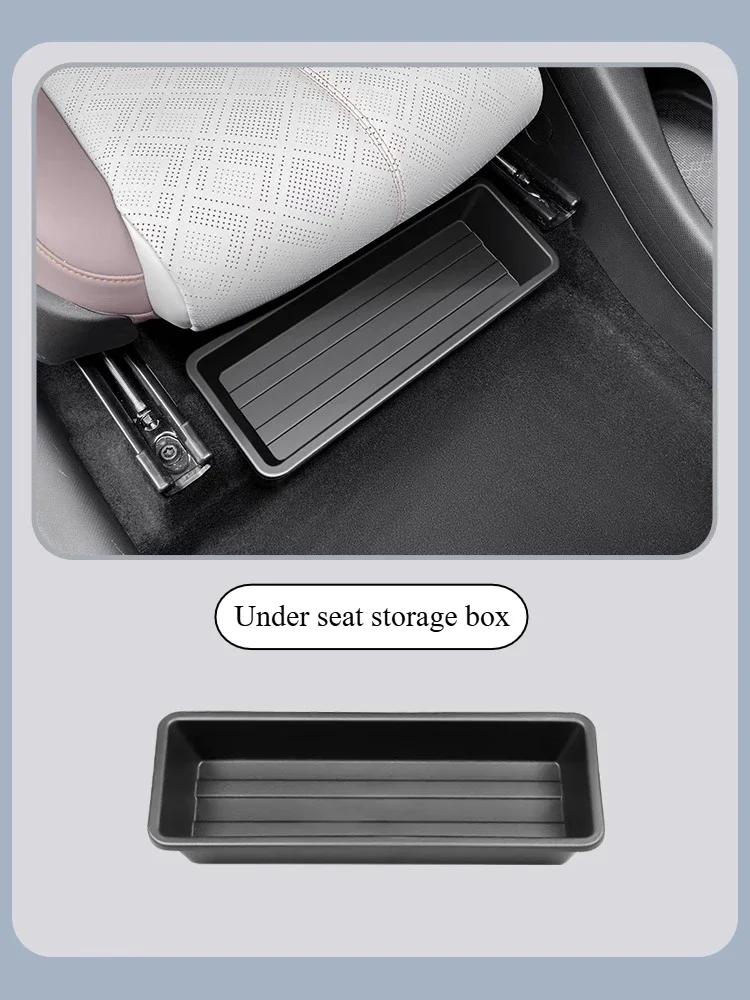For BYD Atto 3 Yuan Plus 2022-2025 Underseat Storage Box Seats Drawer TPE Hidden Storage Tray Push Pull Car Organizer