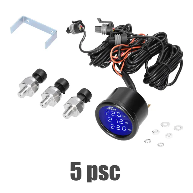 Triple Dual Display Air Pressure Guage LED Digital Air Suspension Gauge