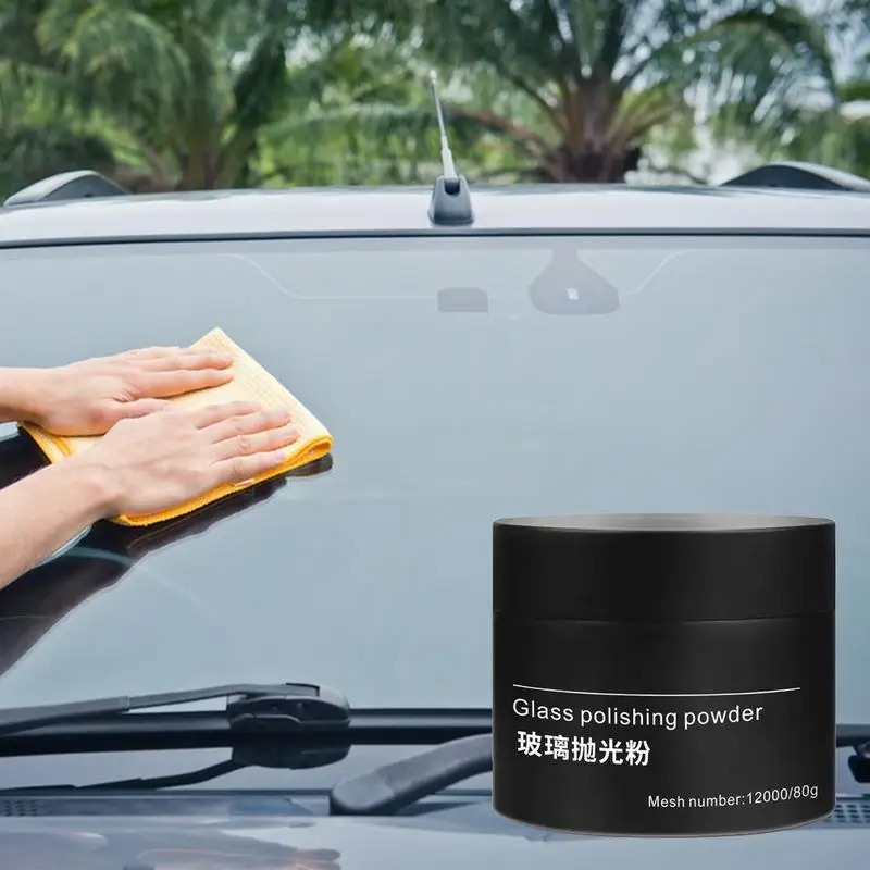80g Car Glass Polishing Powder Auto Glass Degreasing Film Repair Powder Car Window Scratches Removal Oil Film Powder For Glass