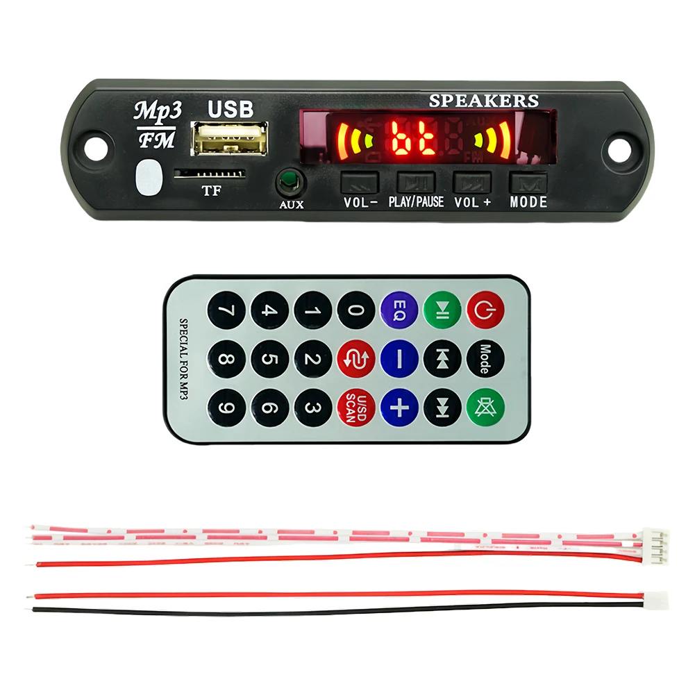리모컨 포함 무손실 오디오 모듈, USB TF FM 라디오, 블루투스 호환 5.0 무선 음악 플레이어 모듈, 5 V, 12V