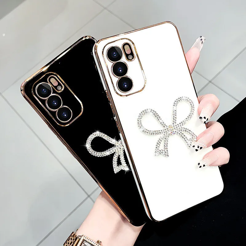 Coque de téléphone de luxe à paillettes avec nœud en diamant pour Samsung Galaxy S25 S23 Ultra Coque en silicone pour Samsung S24ultra S22Plus S21FE S20FE s10_voghion.com