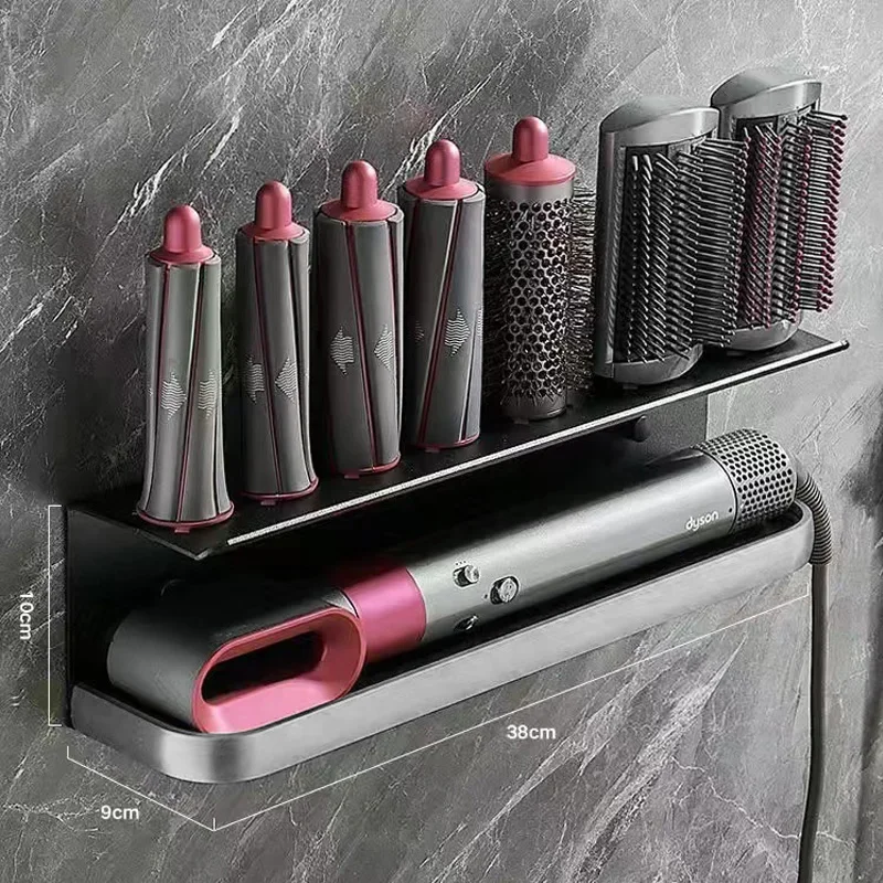 Per Dyson Hair Bigodino Storage Rack Holder Asciugacapelli Storage Hair Styler Holder Wall Hanging Free Hole Shelf Accessori Per Il Bagno