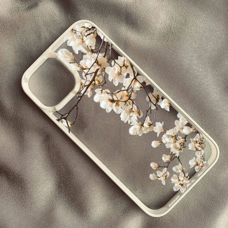 Elegant Red and Pink Rose Peony Floral Clear Phone Case - Stylish Hard Cover Protector