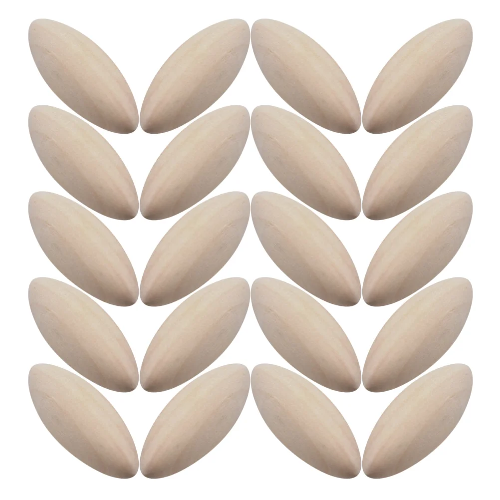 

30 Pcs Wooden Bead Set Earrings Making Oval Shaped Spacer Beads Necklace Charm Without Holes Crafts Natural
