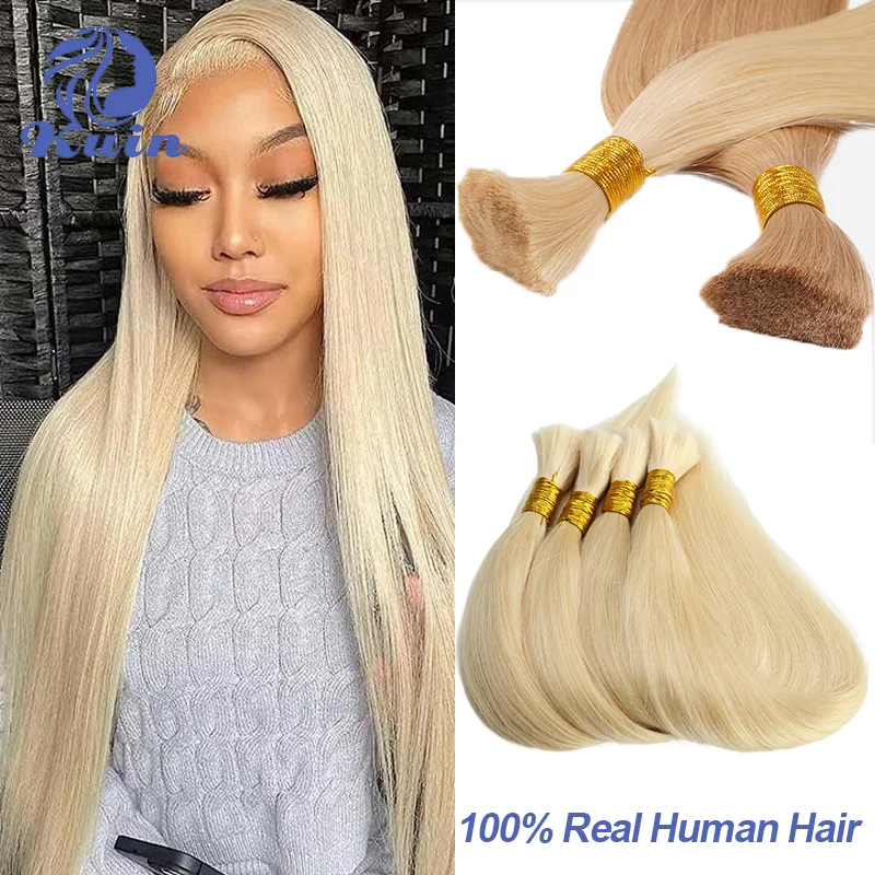 Bulk Hair Extensions Human Hair Braiding Hair Straight Bulk Human Hair For Braiding No Weft 50G Braided Hair Pre Color Thick End