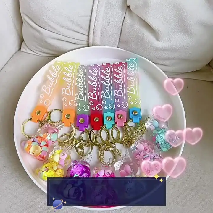 女性のための液体ユニコーンキーホルダー,ハンドバッグ,車のキー