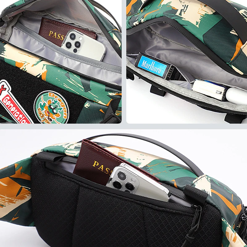 New Cuban Outdoor Cycling Small Waist Bag For Men And Women Street Trend Hiking Travel High Quality Handheld Crossbody Chest Bag
