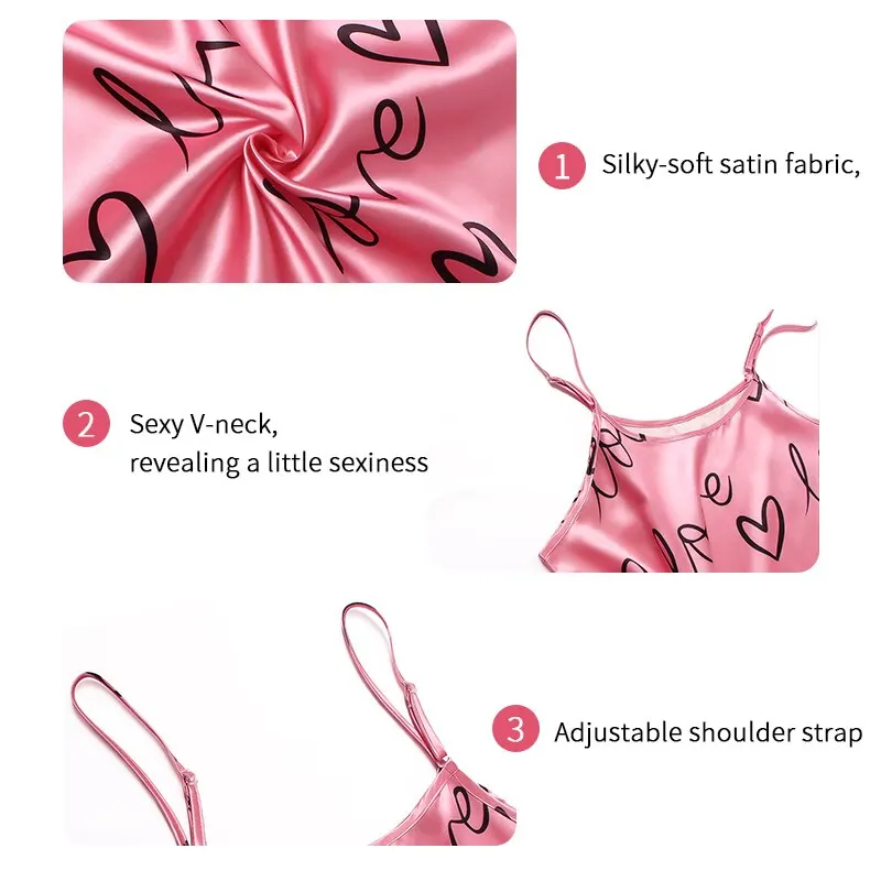 Women Sleeveless Nightdress Satin Chemise Lingerie Sleepwear Night Dress Cami Slip Dress Nightwear Nightgowns women nightgowns women camisole women nightdresses sleeping dress women lingerie