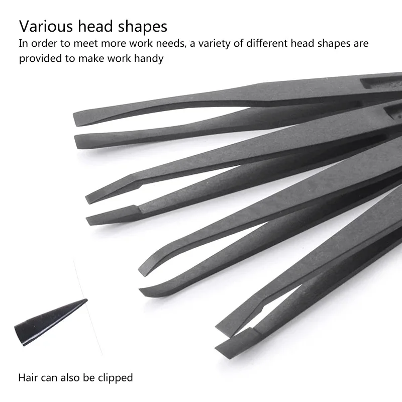 

Upgraded Anti-Static Curved Tweezers for Electronics Laboratory Work Jewelry Binoax Plastic Precision Tweezers Set