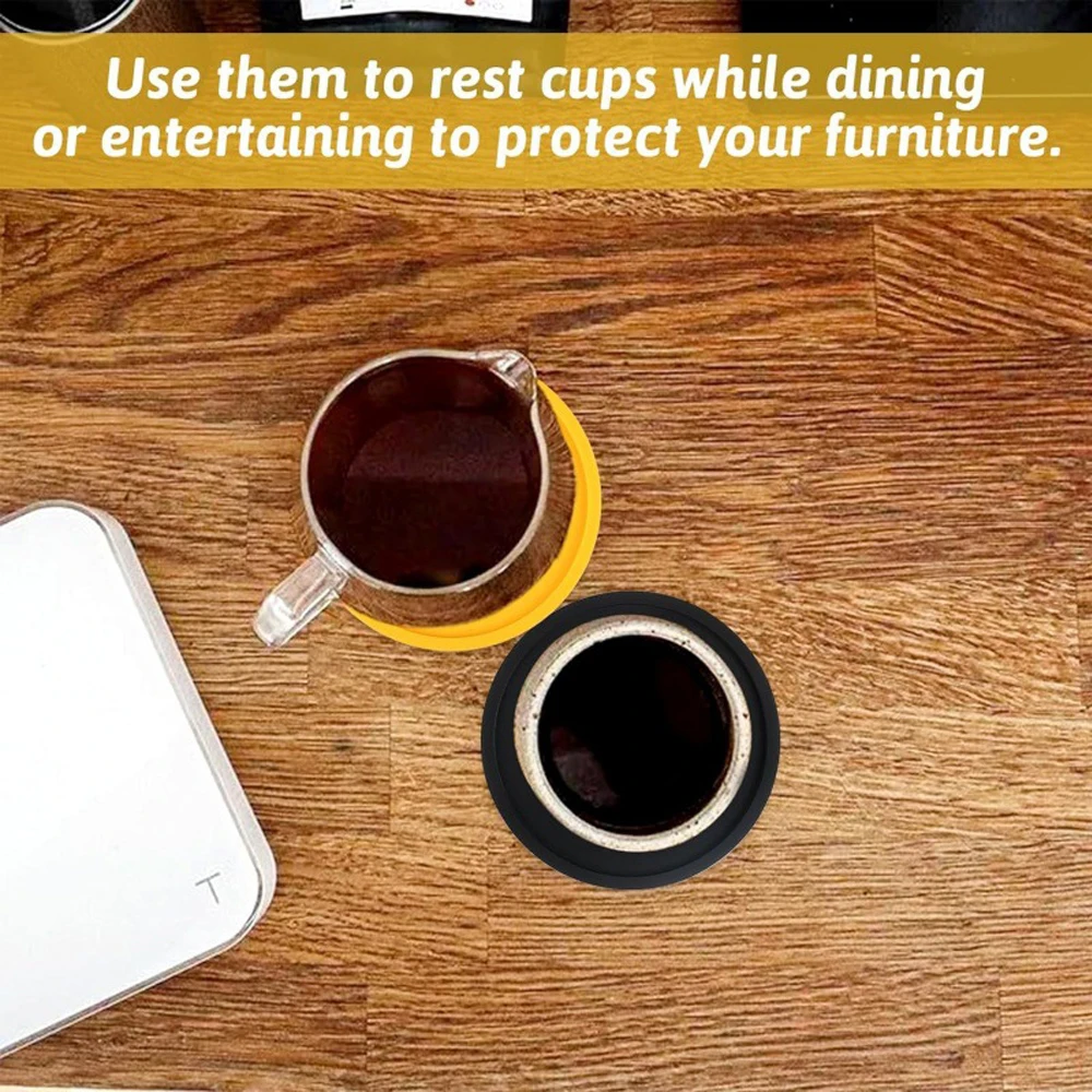 Description Picture 5 of item2/4/6Pcs/Set 10CM Round Cup Coaster Silicone Silicone Insulation Mat Cup Pads Drink Holder Mug Stand Home Table Decorations