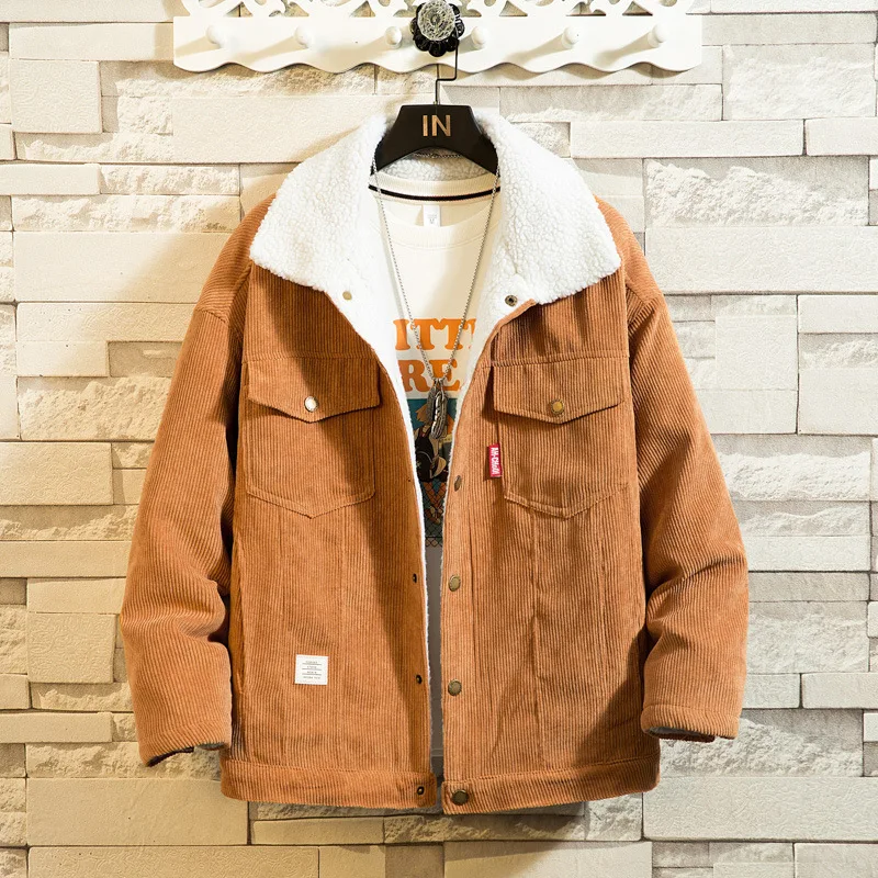 

Men's Winter Thicken Warm Corduroy Jackets Men's Outwear Hip Hop Coat Male Teen Casual Jacket Men Colorful