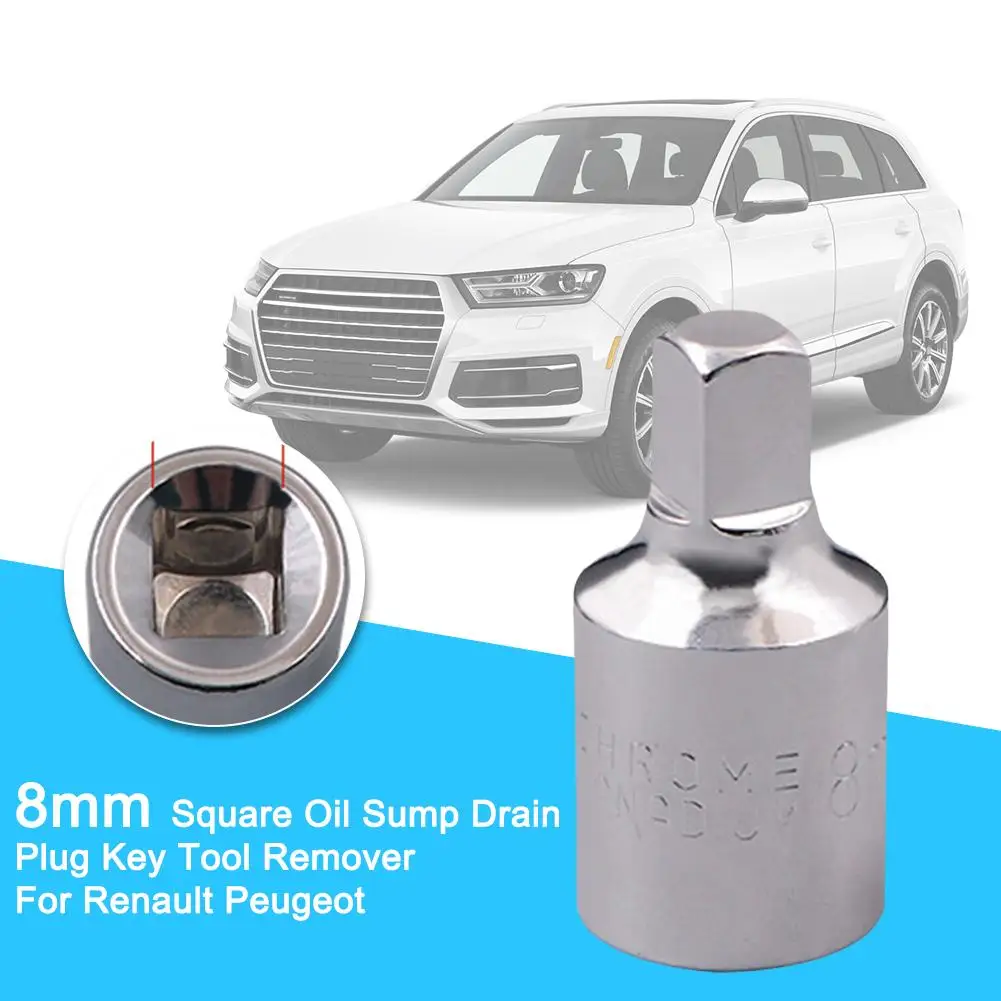Oil Drain Plug 8mm Square Oil Sump Drain Plug Key Tool Remover Renault Peugeot Auto Repairing