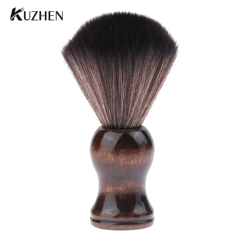 

Soft Nylon Shaving Brush Portable Soft Brush Sweeping Salon Cleansing Foam Brush Wooden Handle Beard Brush