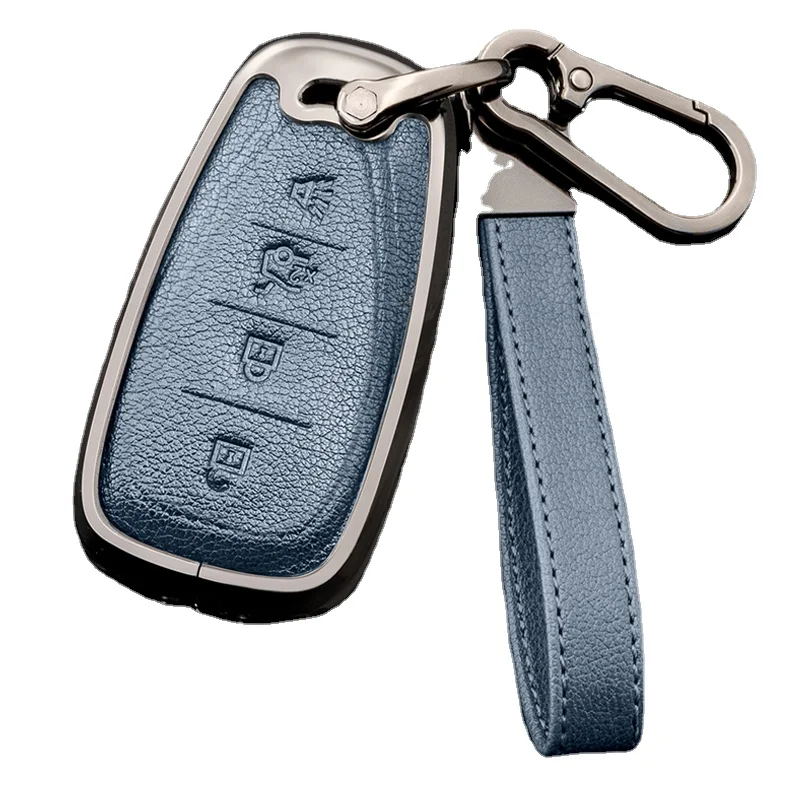 

Для Chevrolet Malibu XL Equinox Blazer MENLO металлический кожаный чехол для ключей автомобиля Цепь