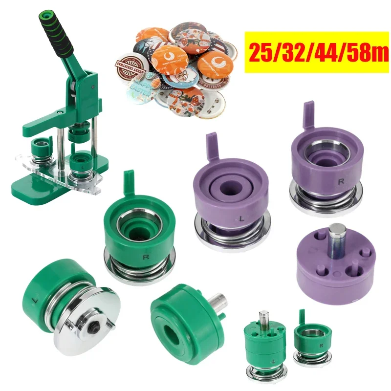 DIY Badge Punching Die Round Pin Button Mold 225/32/44/58mm Badge Button Mould Metal Interchangeable Making Die Mould