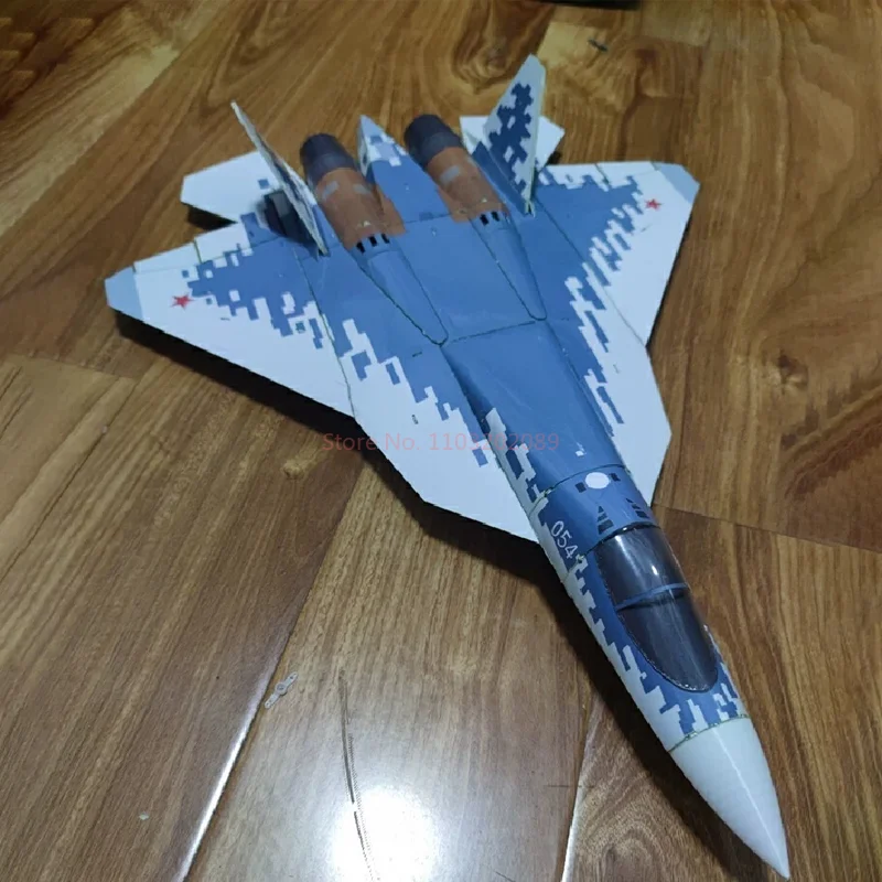 핫 세일 원격 조종 DIY 모델 비행기 Su-57 더블 30채널 조립 데스크탑 장식 고정익 이미지 실제 기계
