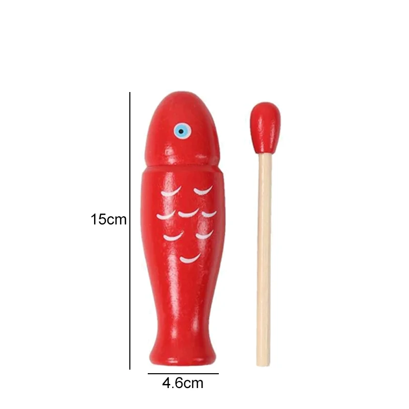 Wooden Fish Orff Percussion Instrument Music Equipment Single Sound Tube Two Tone WoodBlocker Easy to Use Beginners Rhythm TMZ