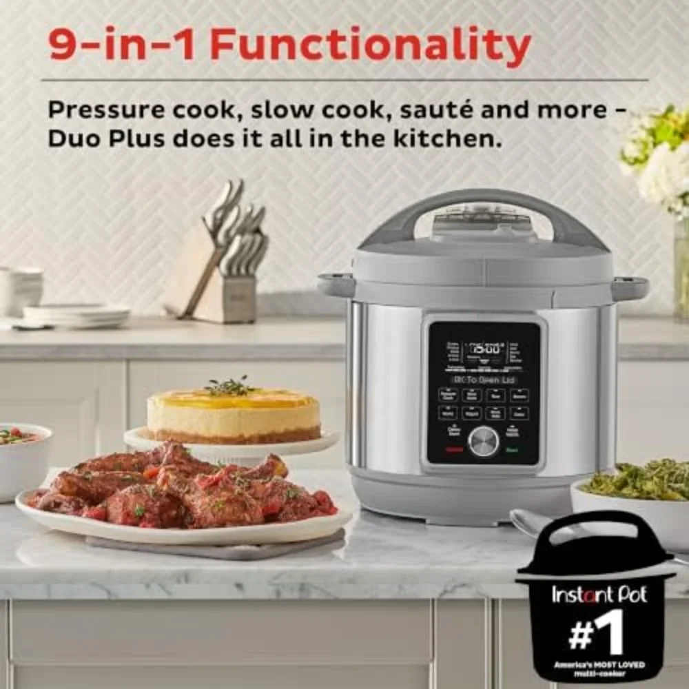 9-in-1 Electric Slow Cooker, Slow Rice Steamer, Yogurt Maker, Warmer & Sterilizer, 6-Quart Whisper Quiet 6-Quart Pressure Cooker 2