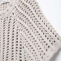 Hollow Out Knit Pullover Women Casual Round Neck Lace Up Bow Sweater Female Autumn Short Sleeves Solid Knitwears Lady - Image 3