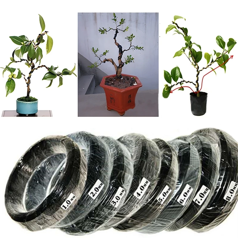 Bonsai Wire 5/10M Anodized Aluminum Bonsai Plant DIY Shape Training 1/1.5/2/2.5/3mm Plant Support Branches Bend Fixing