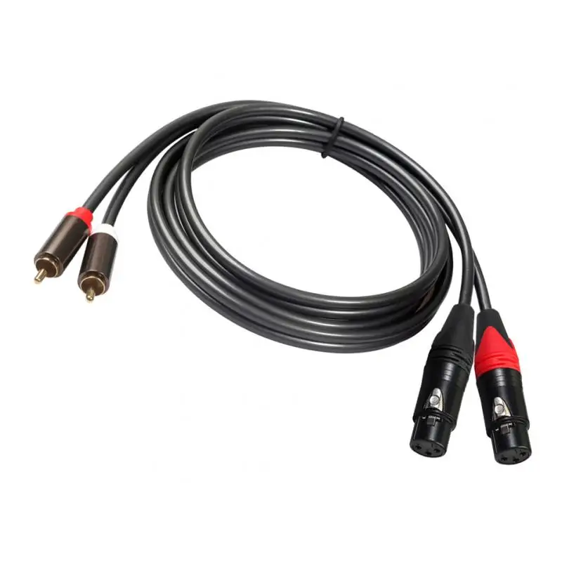 2pcs XLR Cable XLR Female Male 2 Female to 2 RCA Male Audio for Amplifier Mixer Microphone 5 Feet