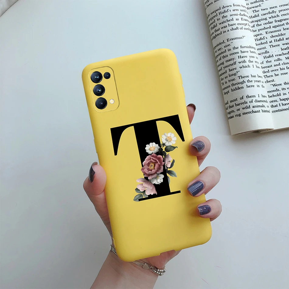 For OPPO Reno5 5G Case Custom Name Gold Letters Silicone Fundas Soft TPU Phone Cover For OPPO Reno 5 Reno5 Pro Find X3 Lite Case