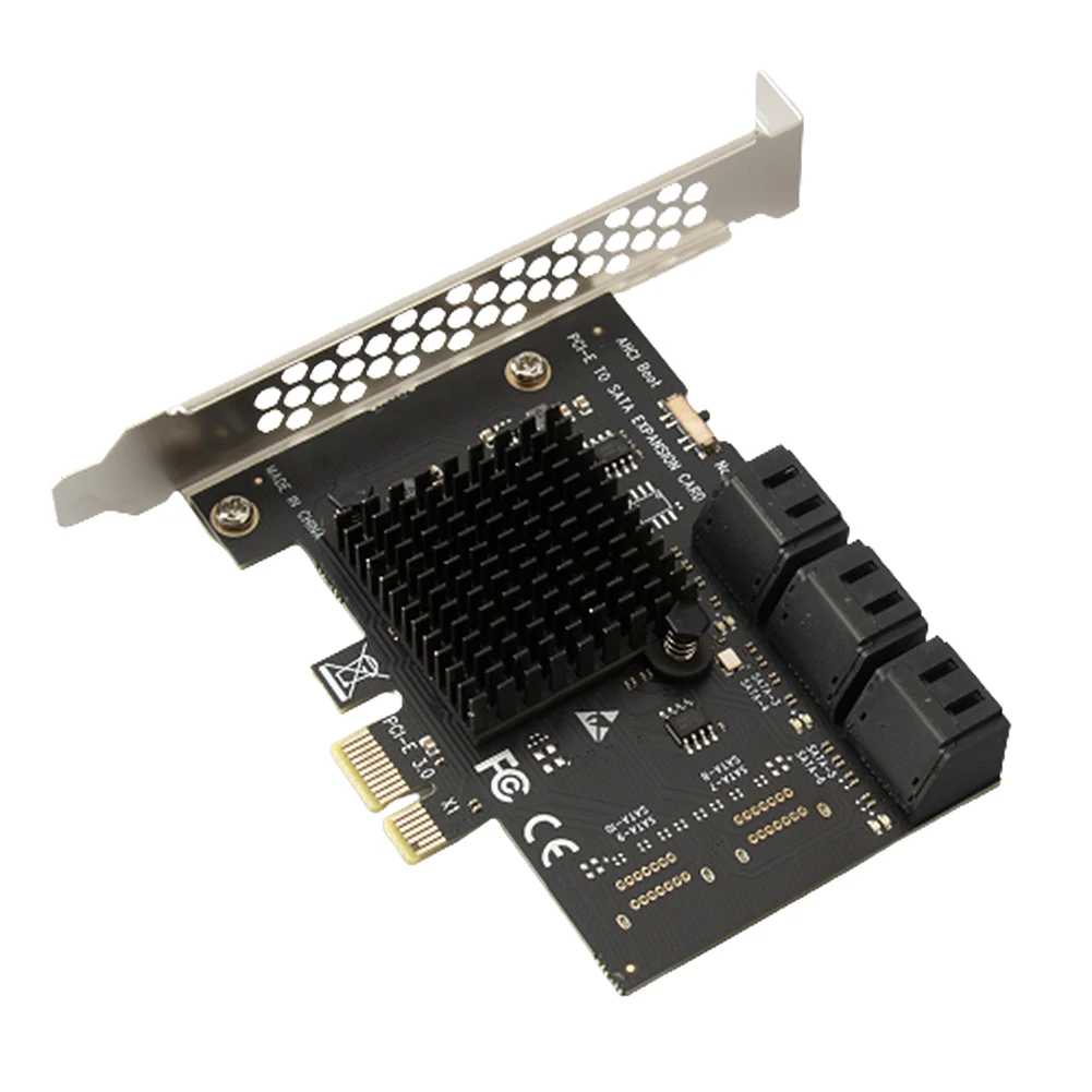 

PCI-E 1X к SATA3.0 6-портовый удлинитель PCI Express 6 Гбит/с адаптер для настольного компьютера