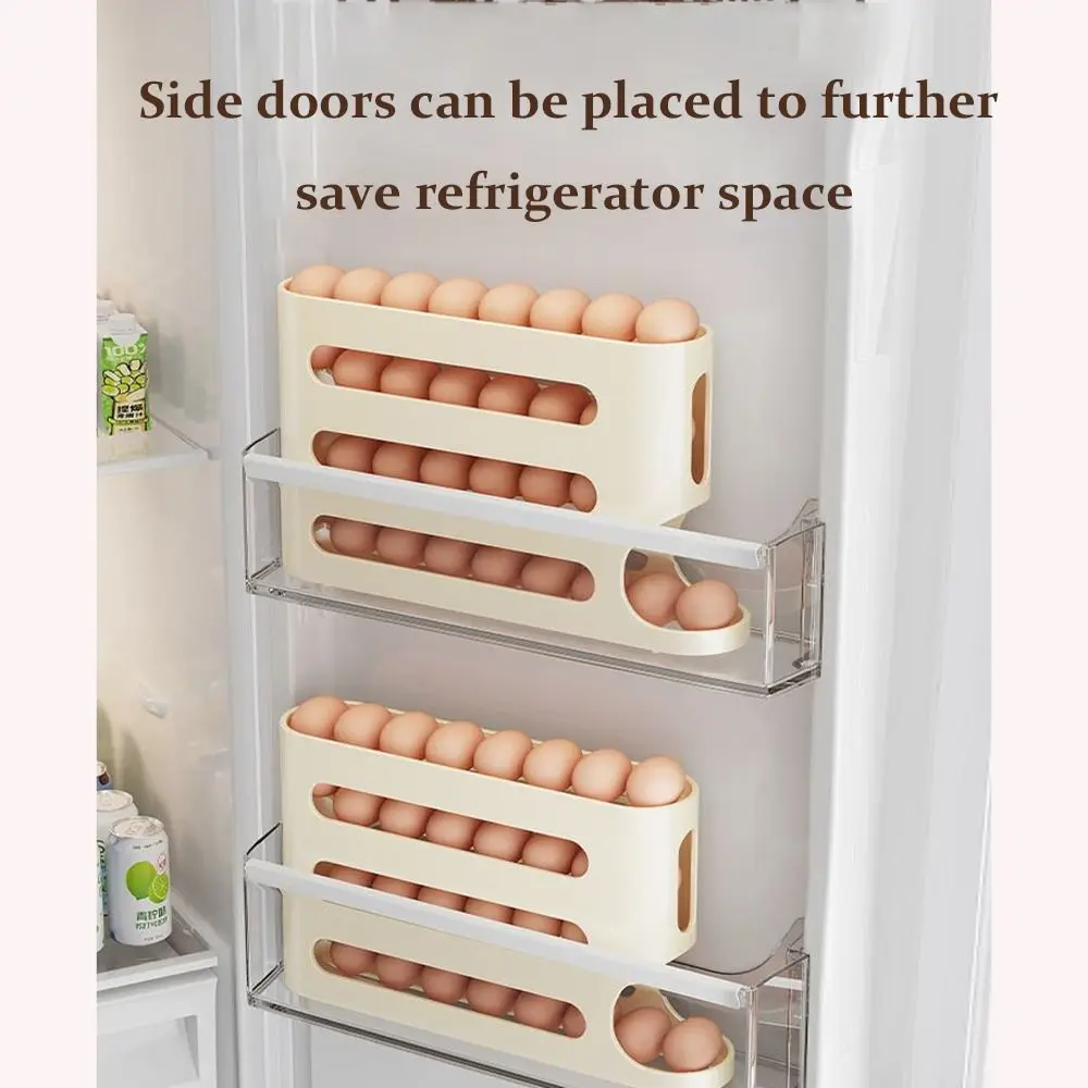 4 Layers Automatic Scrolling Egg Rack Holder Household Automatic Scrolling Egg Storage Box Large-capacity Dispenser