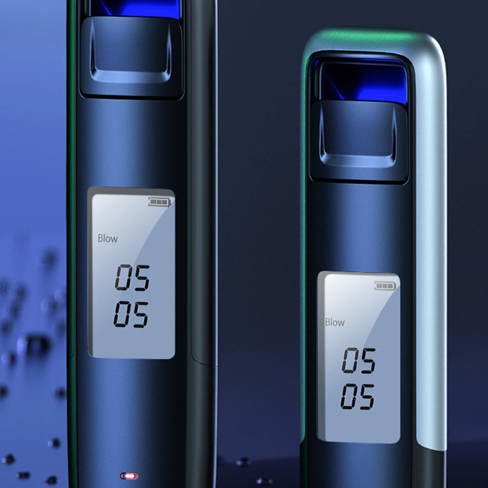 Portable Non-Contact Air Blowing Alcohol Tester Digital Display Screen USB Rechargeable BAC Tester Police Grade High Accuracy