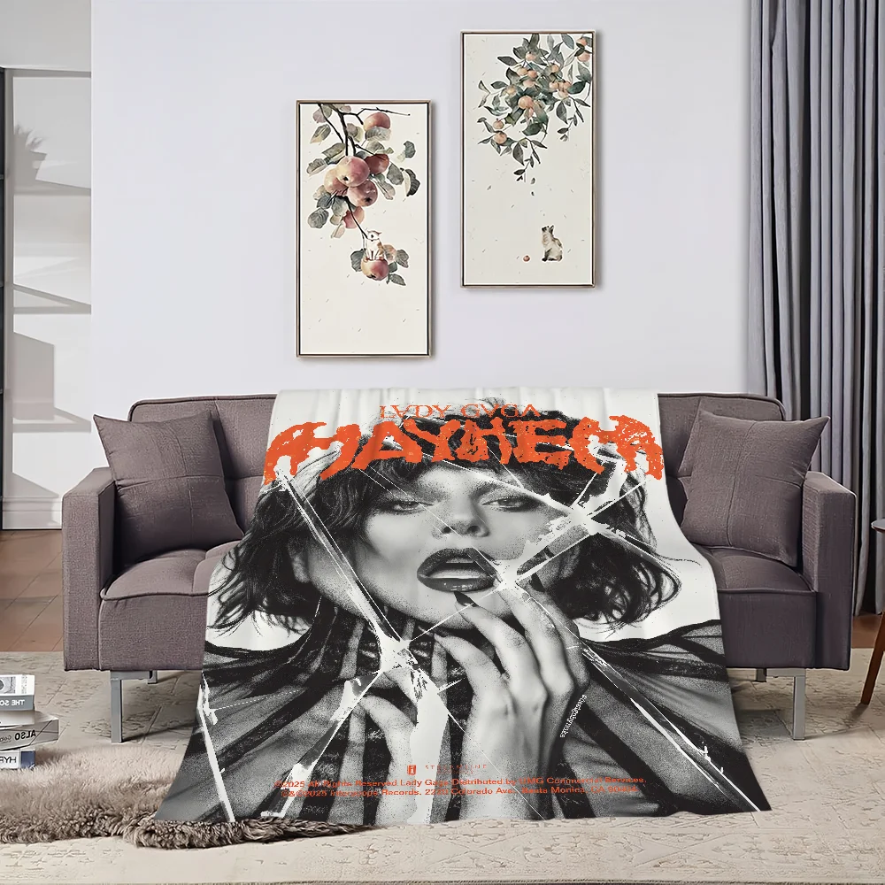 Blanket Flannel warm comfort  soft plush blanket for sofa living Singer g-Gaga room office lady Mayhem bedroom travel gift 5