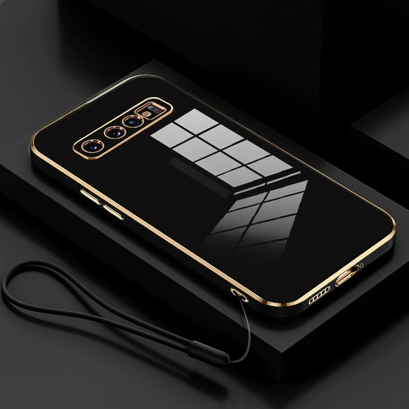 Luxury Plating Lanyard Silicone Case - Premium Back Cover with Elegant Design