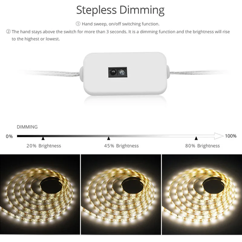 Xiaomi Youpin-faixa de Luz de Sensor Infravermelho de Varredura Manual Usb sob Luzes do Armário Movimento Led Luz de Fundo para Mesa - Image 4