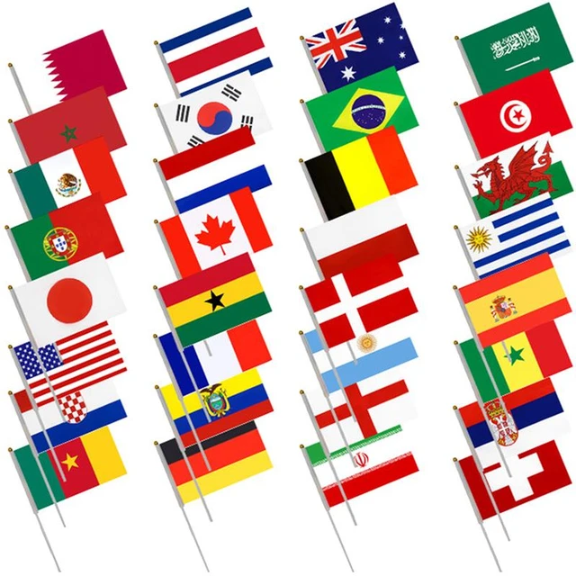 32 ländern Hand Kleinen Nationalen Flagge Mit Pole Internationalen Welt  Land Stick Fahnen Banner Für Bar Party Dekoration - AliExpress