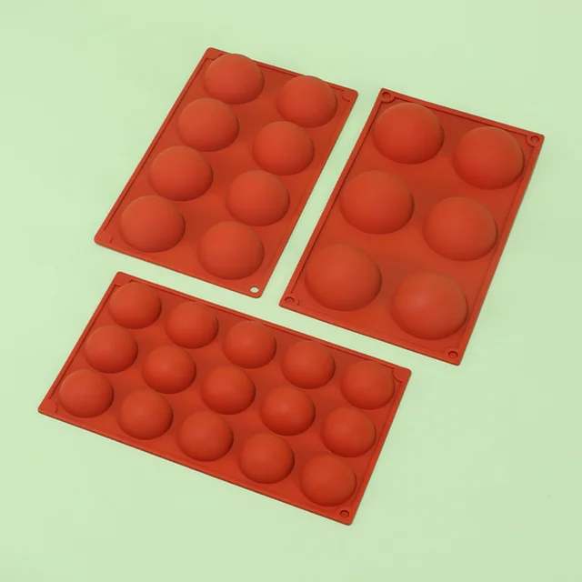 3D Golyó Kerek Félig Gömb Szilikon Formák Barkács Sütéshez Puding Hab Csokoládétorta Penészkék Kiegészítők Szerszámok - Image 3