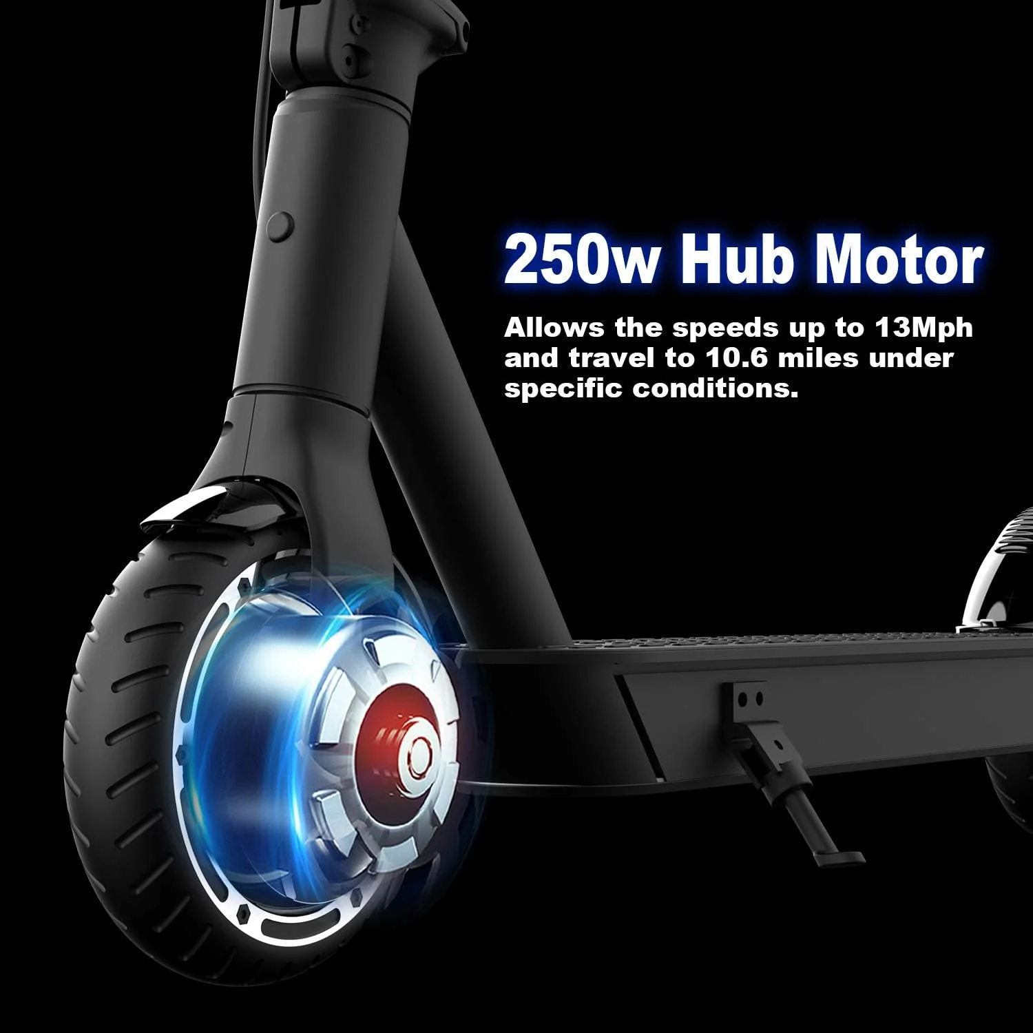 HIBOY 6.5" Solid Tires-Up to 10.6 Miles Long-Range & 13 MPH Portable Folding Commuting Scooter for Teens/Adults