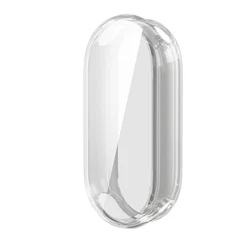 Premium TPU Protective Case with Full Screen Protector for Mi Band 9 - Durable Bumper Shell Cover for Watch (Transparent)