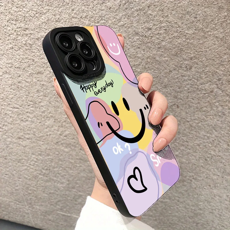 Cute Smile Heart Design Candy Soft Silicone Phone Case Cover