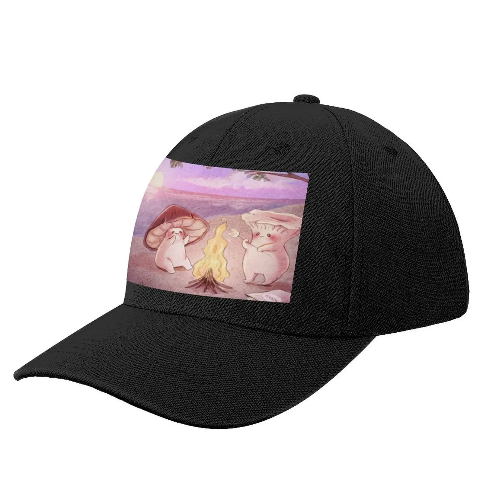 

Mushroom friends at sunset beachCap Baseball Cap sun hat Sun Cap Women's Hat Men's