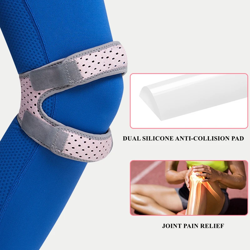 2PCS Dual Patella Knee Strap Adjustable Neoprene Knee Brace Support Running Arthritis Jumper Tennis Injury Recovery Protection
