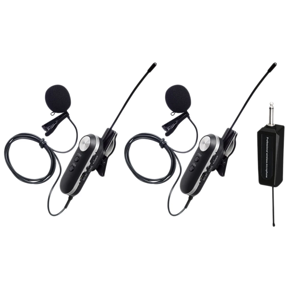 

Wireless Lavalier Microphone System Dual Wireless Lapel Mic for iPhone DSLR Camera YouTube Podcast Vlog Interview