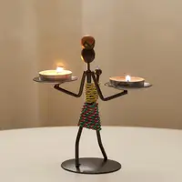 Creative Iron Candle Holder African Metal Candlesticks Wedding Christmas Decoration Home Table Living Room Ornaments 4