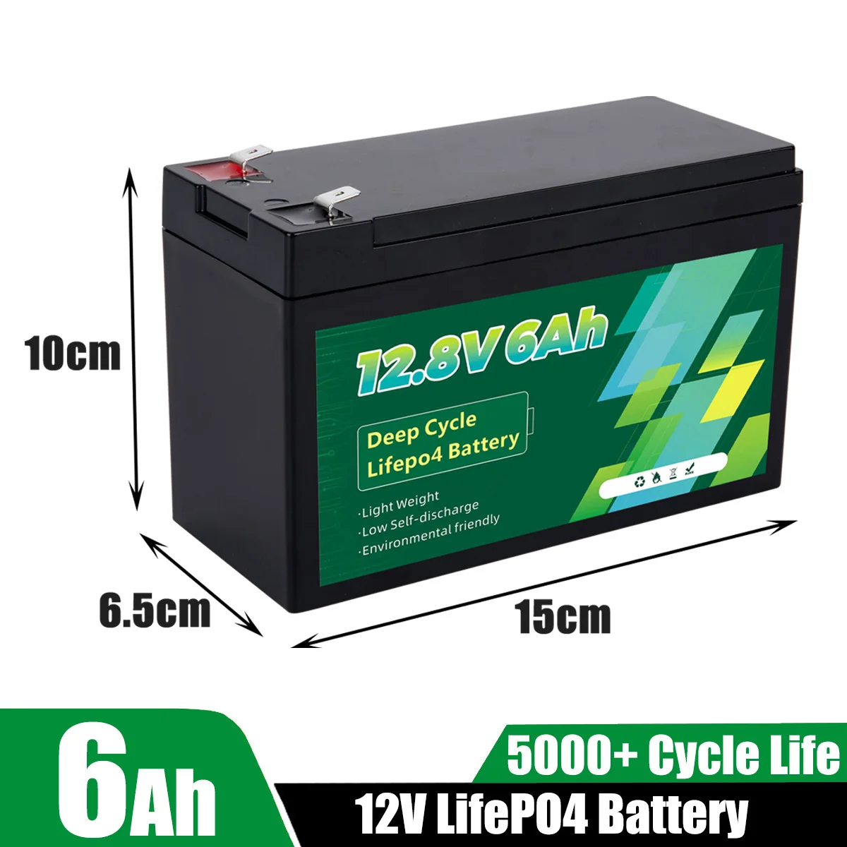 12v 100ah 6ah lifepo4 Batterie 4000 tiefe Zyklen Lithium batterien