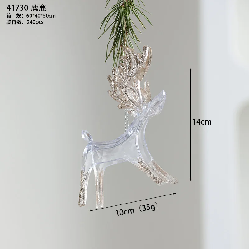 Christmas Pendant Acrylic Bell Pumpkin Carriage Carousel Ballet Dancer Christmas Decoration Hanging Pendant Holiday Decor