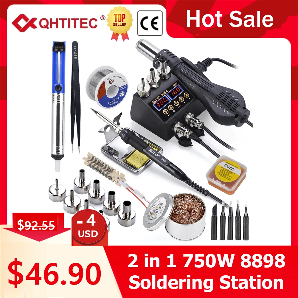 Jcd 2 In 1 750w Soldering Station Lcd Digital Display Welding Rework