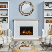 Electric Fireplace Heater Insert with Mantel Realistic Flames Adjustable Heat Living Room Bedroom Home Office Dining Room 49" 2