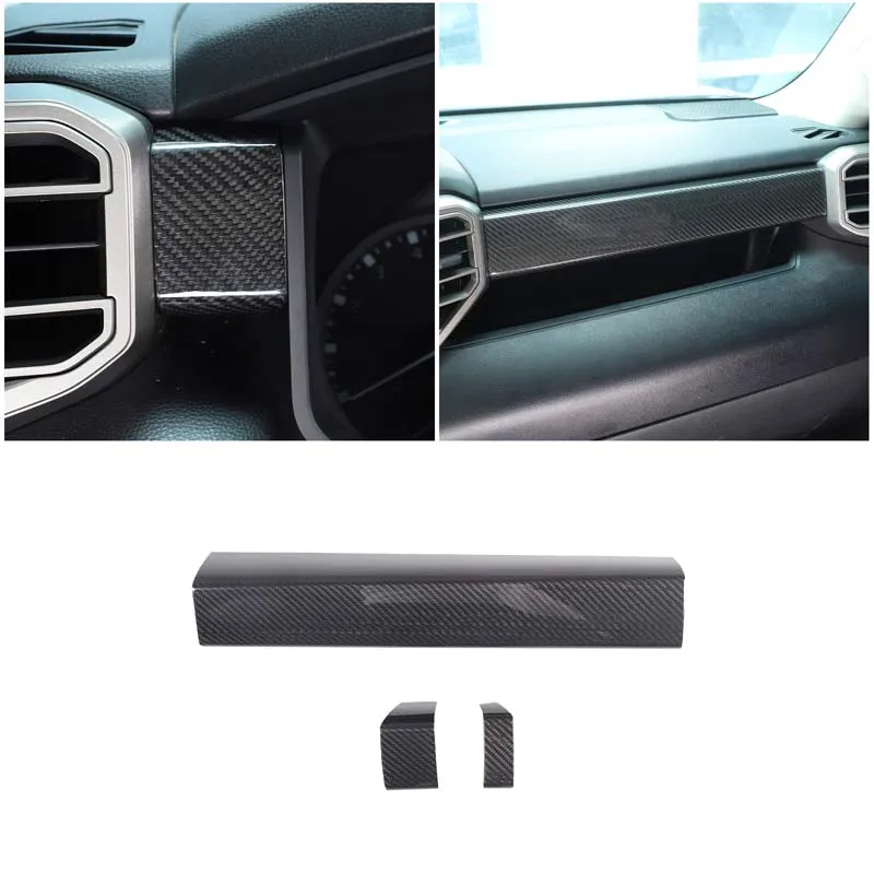 

For 2022-2023 Toyota Tundra/Sequoia Real Carbon Fiber Car Dashboard Decorative Panel Sticker Car Interior Accessories 3Pcs