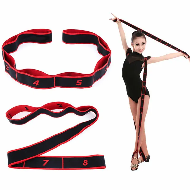 Yoga Pull Strap Belt Girl Elastic Latin Dance Stretching Band Loop Yoga Pilates GYM Fitness Exercise Resistance Band With Number 3